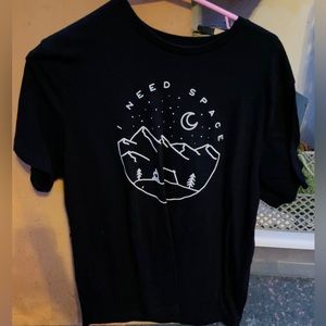 Black shirt with wording